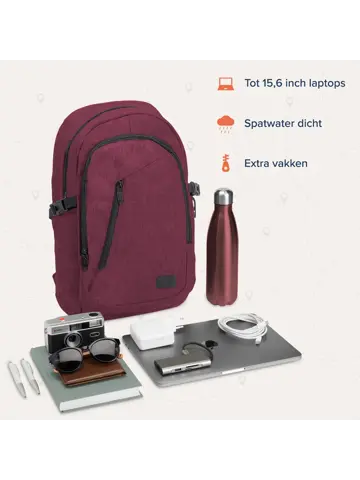 Rugtas – 25L – 15,6Inch – Burgundy