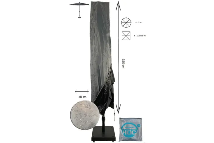 Stokparasol hoes 220x25x45 cm - Diamond
