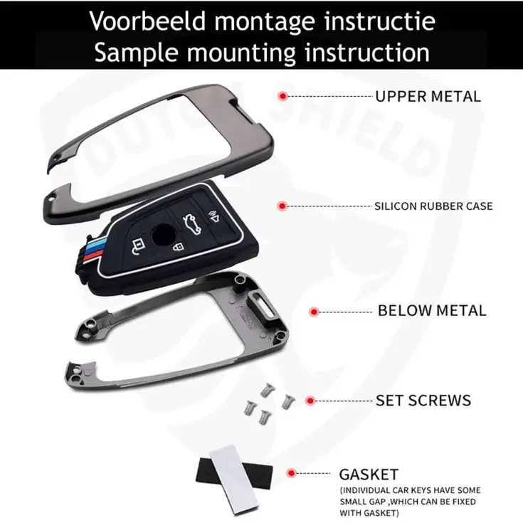 Metalen Sleutelhoesje voor Bmw grijs BMW-C