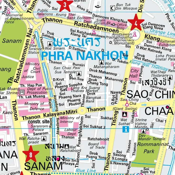 Stadsplattegrond City Map Bangkok 1:13.000