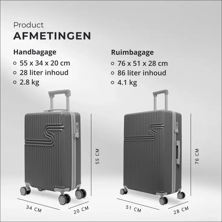 Kofferset 2-delig  55/76 cm - 114L
