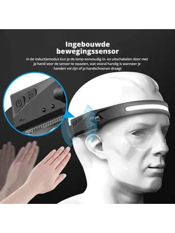 Hoofdlamp met vijf lichtmodi - sensor