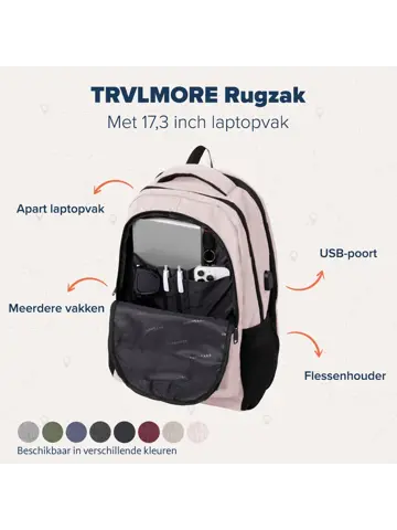TRVLMORE Rugtas - 36L - 17 Inch