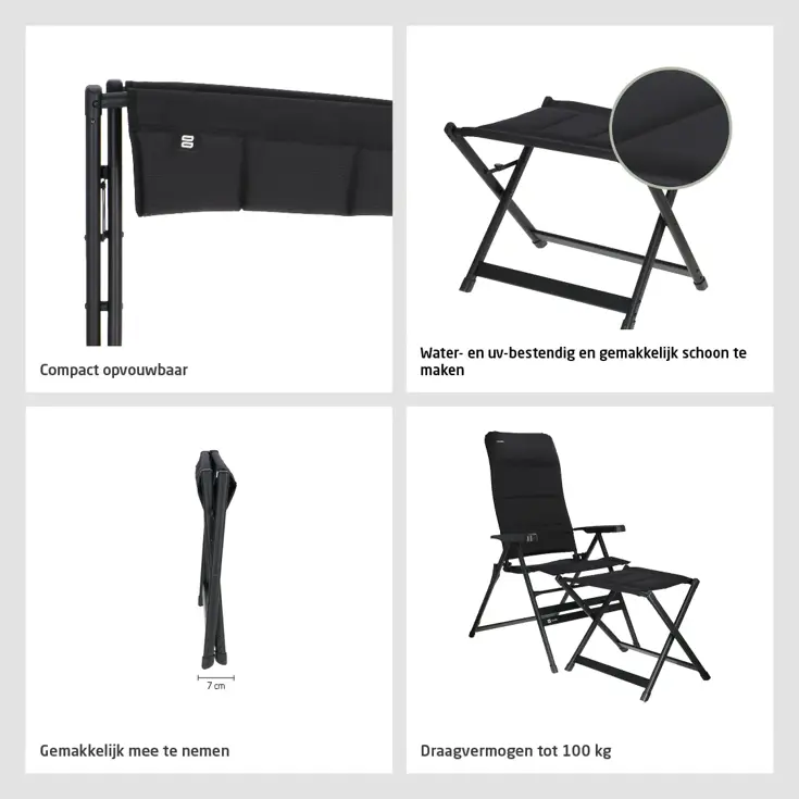 Festo voetenbank grafiet zwart