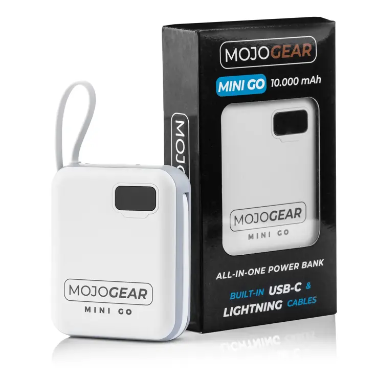 Powerbank 10.000 mAh met Kabels - Wit