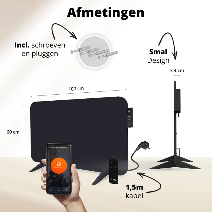 Slimme Infrarood Verwarming - 600 watt - Wit