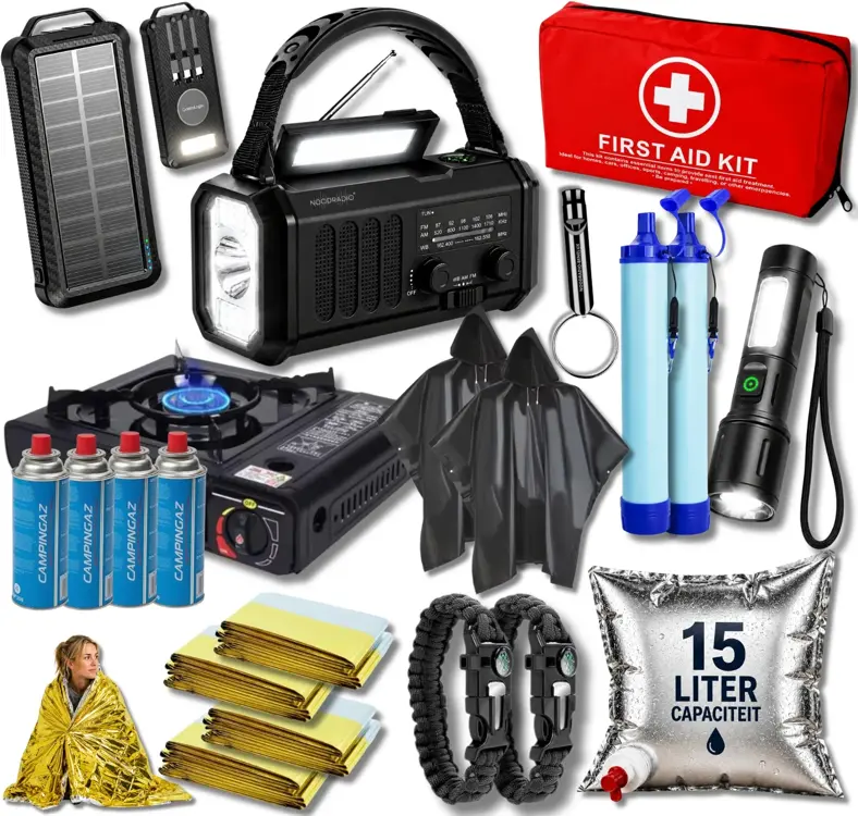 Noodpakket XXL-Noodradio, Kooktoestel & Powerbank