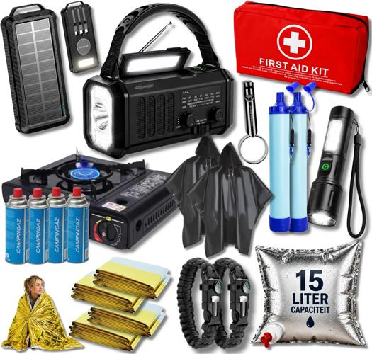 Noodpakket XXL-Noodradio, Kooktoestel & Powerbank