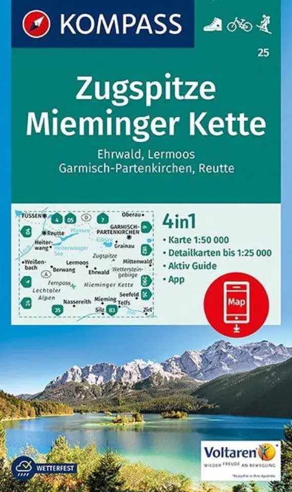 Kompass Wandelkaart 25 Zugspitze Miem