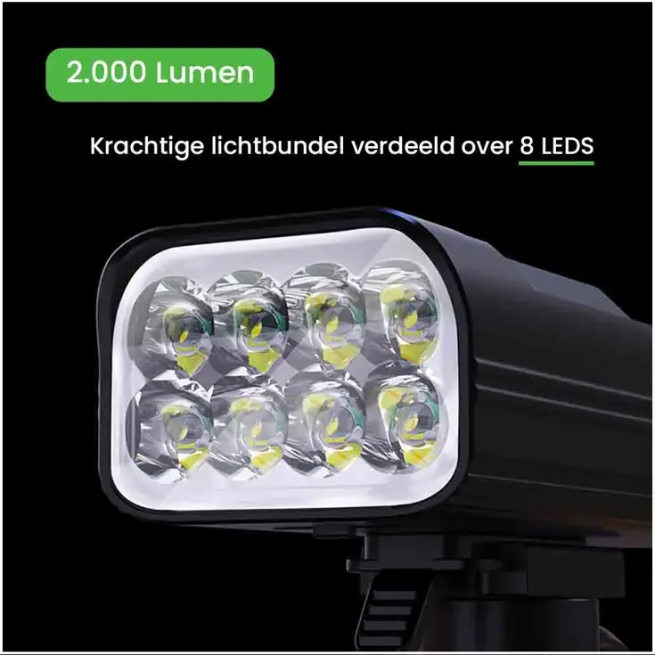 ALPHA 2000 lumen Fietslamp & Powerbank