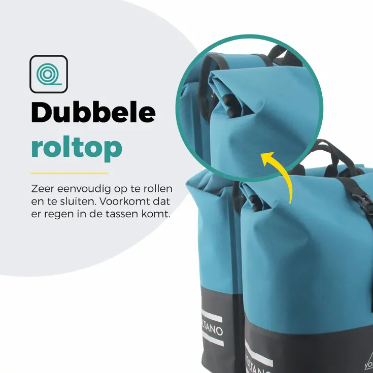 Voltano Rolltop Fietstas Reflectie 50L