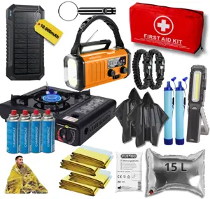 Noodpakket XXL-Noodradio, Kooktoestel & Powerbank