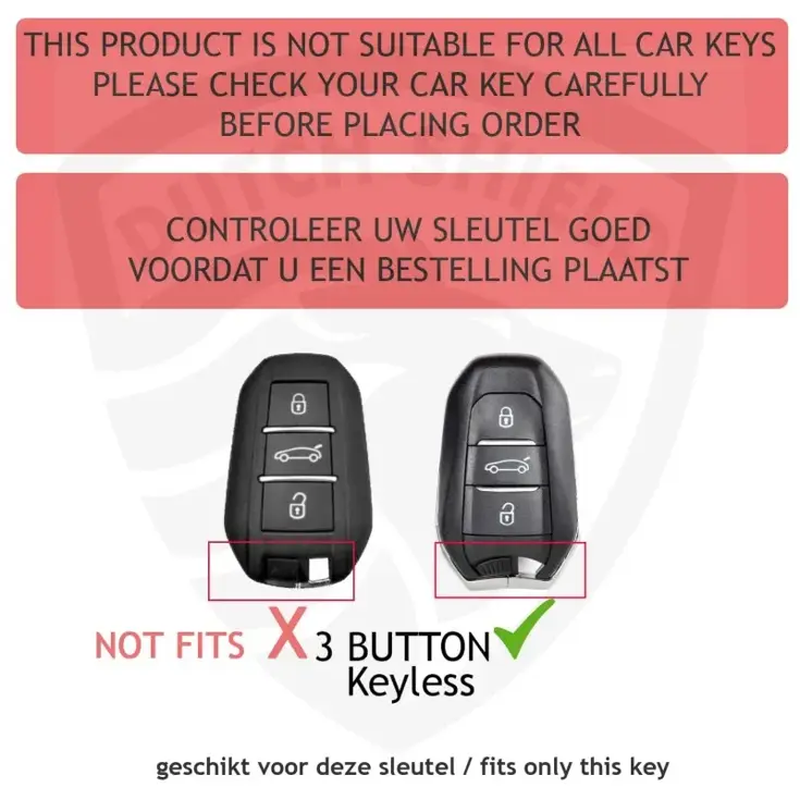 TPU Sleutelhoesje voor Peugeot zwart B3