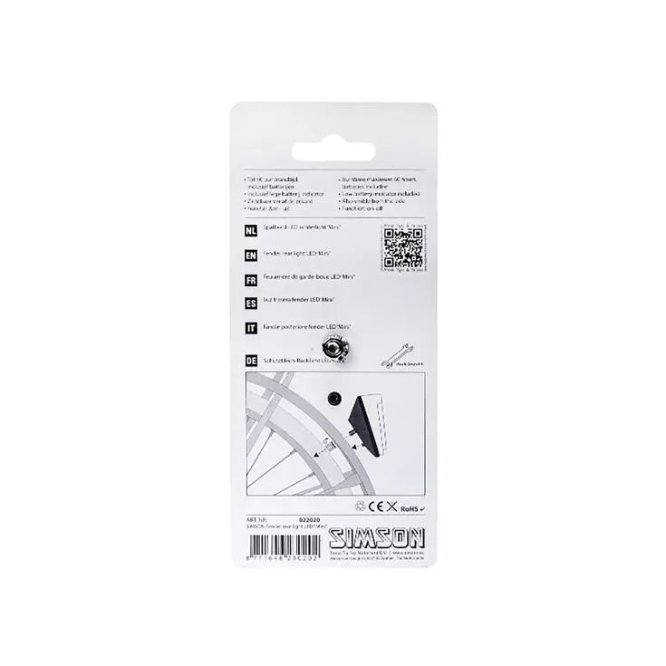 Achterlicht Mini - 60 uur batterijduur