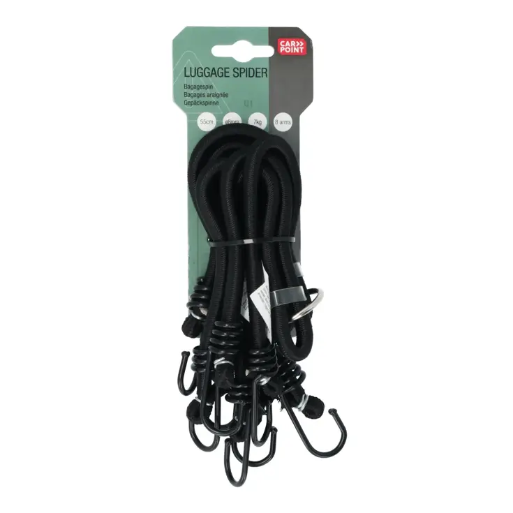 8-armige bagagebinder met haken 30-55cm Ø 8mm