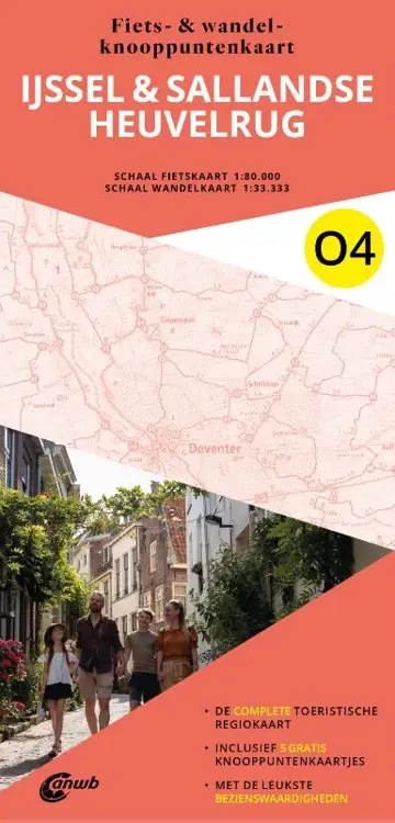 ANWB Fiets en wandelknooppuntenkaart O4 IJssel en Sallandse Heuvelrug