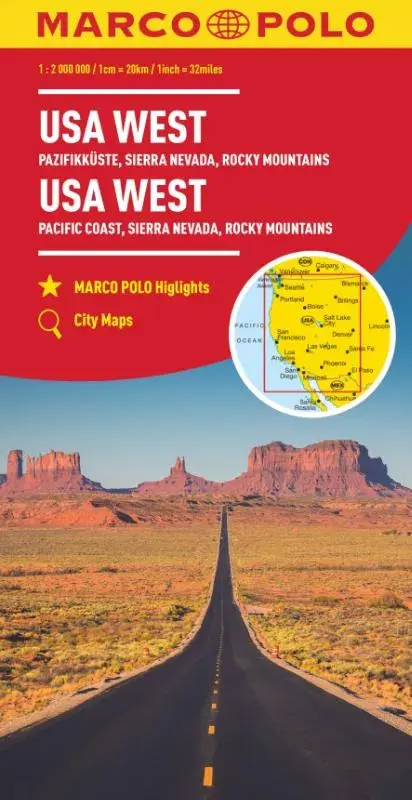 Marco Polo wegenkaart USA west