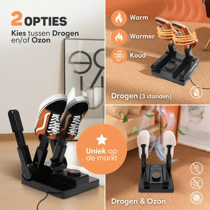 Schoenendroger met Ozone - Meerdere droogfuncties