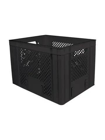 Zwart fietskrat 31L, waterafstotend kunststof