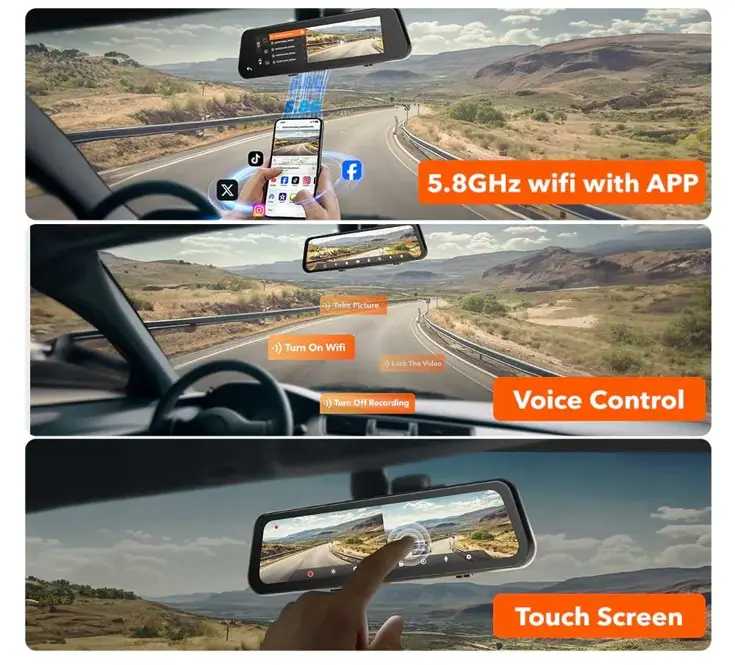 G900 Pro 4K Wifi GPS 128gb Mirror dashcam