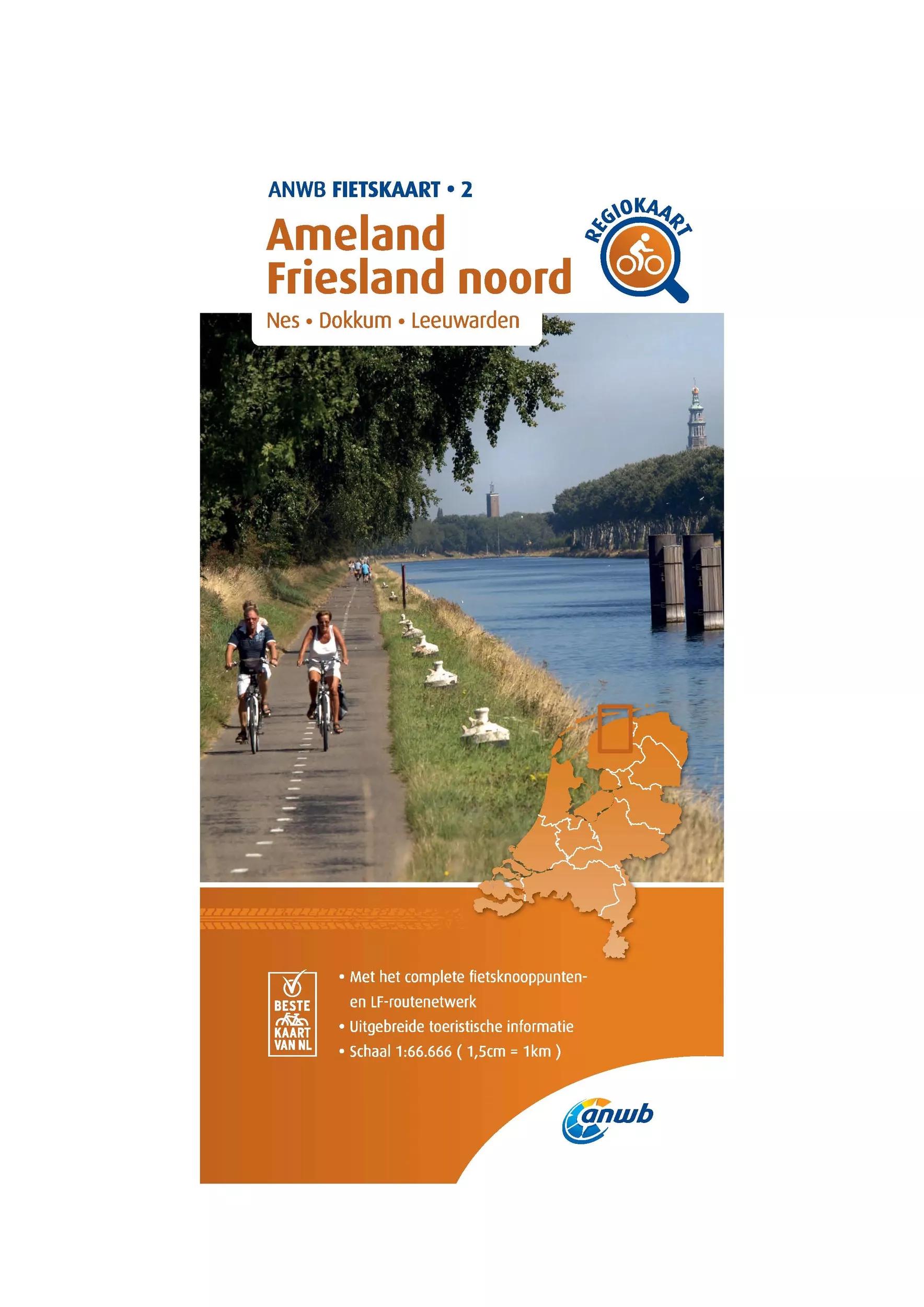 ANWB  Fietskaart 2  Ameland en Friesland-Noord main product image