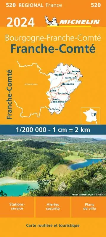 Michelin Wegenkaart 520 Franche-Comté 2024