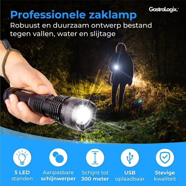 GastroLogix 3500 – Oplaadbare LED Zaklamp