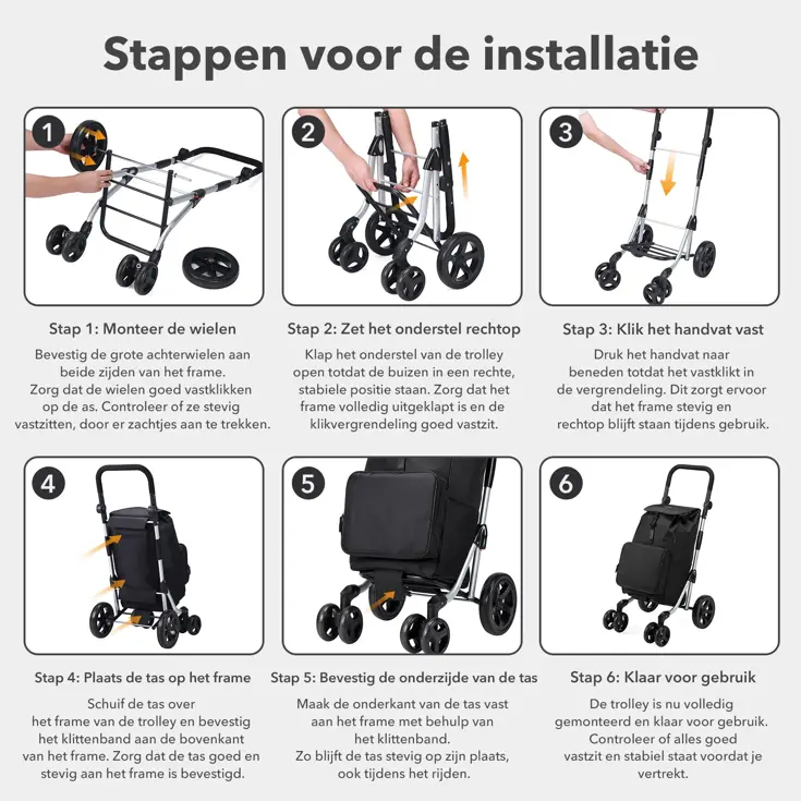 Boodschappentrolley deluxe – 60 liter