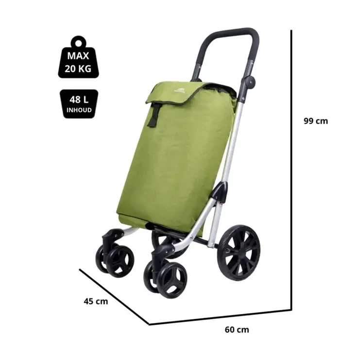 Boodschappenwagen 4 Wiel 48 liter