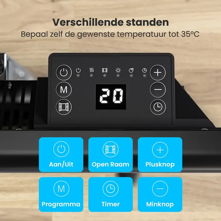 Convectorkachel – 1000 Watt – Zwart
