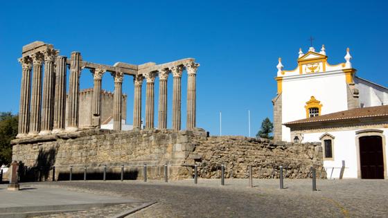 The Roman Temple of Évora, is an old building located in Évora, Portugal. It is one of the most famous monuments of Évora and a symbol of the Roman presence in Portugal.