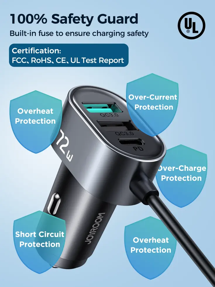 Autolader USB-A / USB-C - Zwart