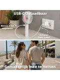 Oplaadbare Handventilator - Wit/Roze