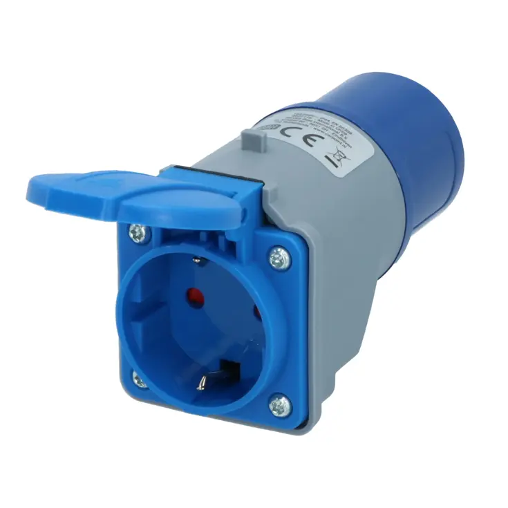 Adapter CEE Stekker naar Schuko Contrastekker