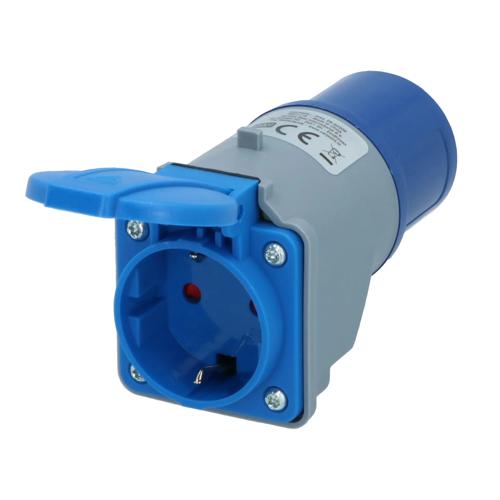 Adapter CEE Stekker naar Schuko Contrastekker