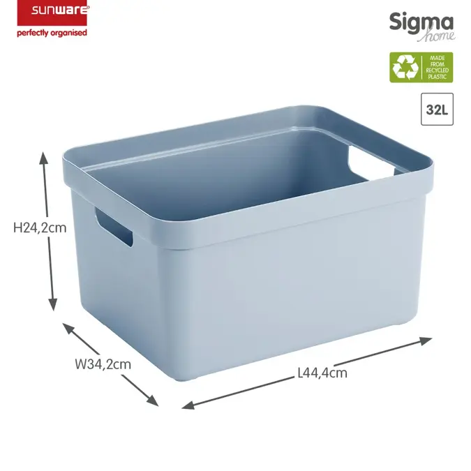 Sigma home - Opbergbox - 32L blauw - 4-delig