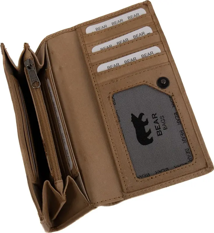 Sweety - XL portemonnee - Leer - Drukknoop