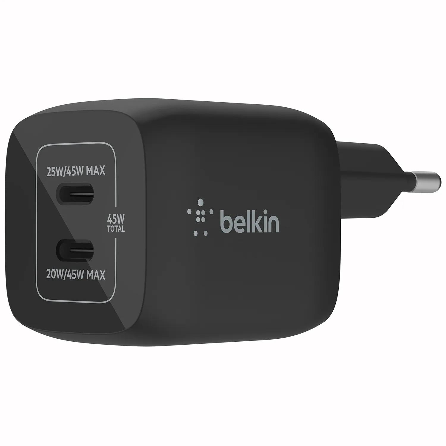 Belkin   Adapter 2 poorts  USB-C  45W  Zwart