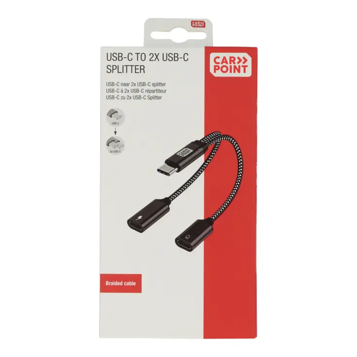 USB-C naar dubbele USB-C kabel 2 in 1 adapter