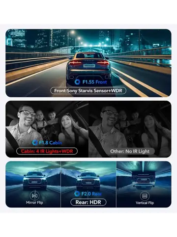 F17 3CH 4K Wifi GPS 64gb dashcam