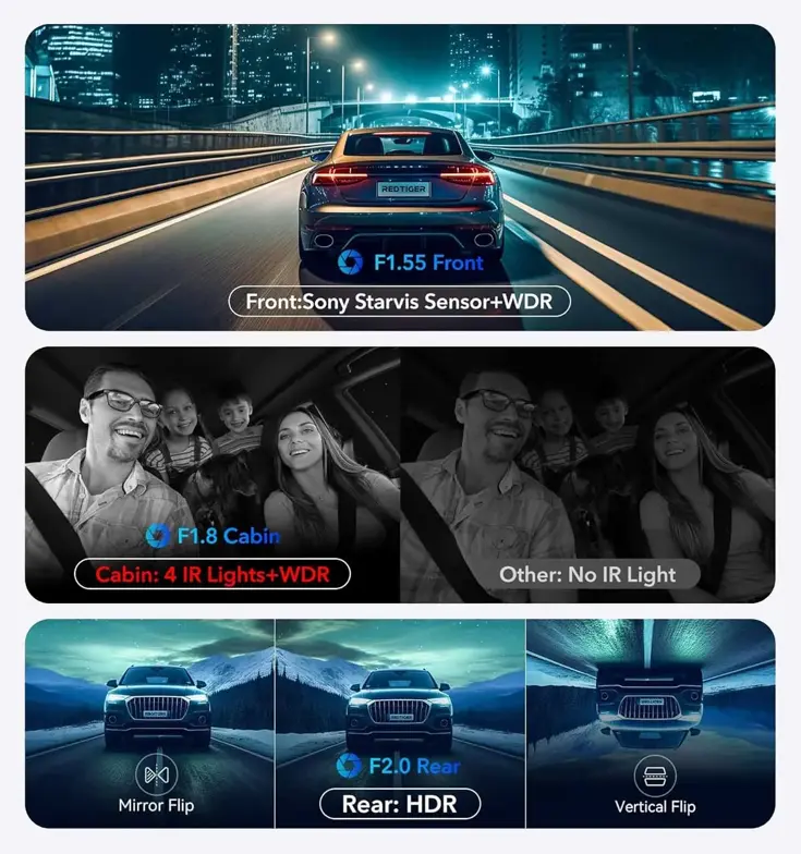 F17 3CH 4K Wifi GPS 64gb dashcam