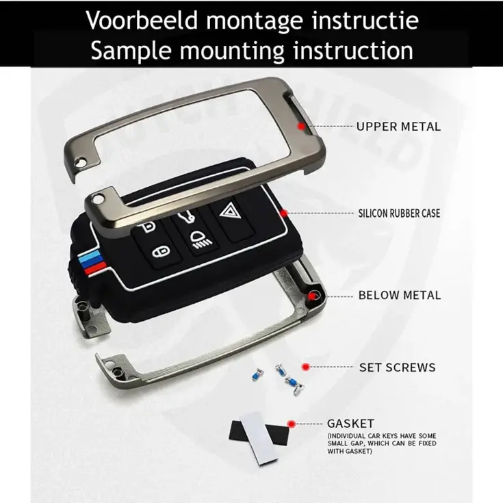 Metalen Sleutelhoesje voor Jaguar grijs B5