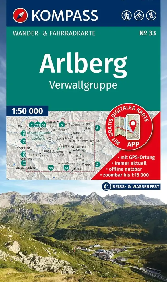 Wandelkaart WK33 Arlberg Verwallgruppe