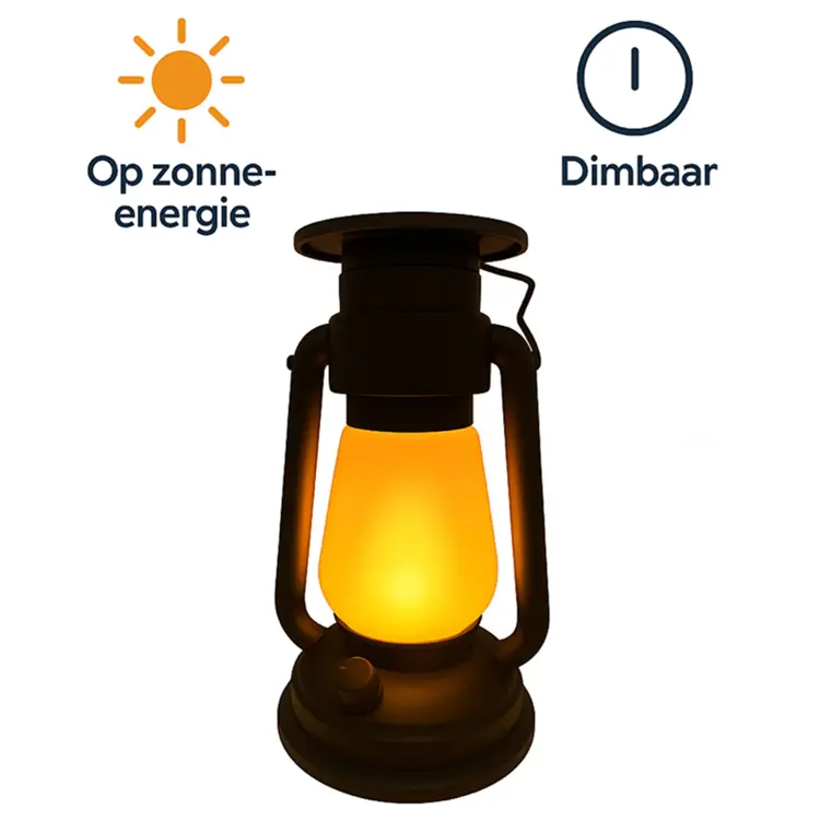 Tafellamp Solar - Zwarte Campinglamp -