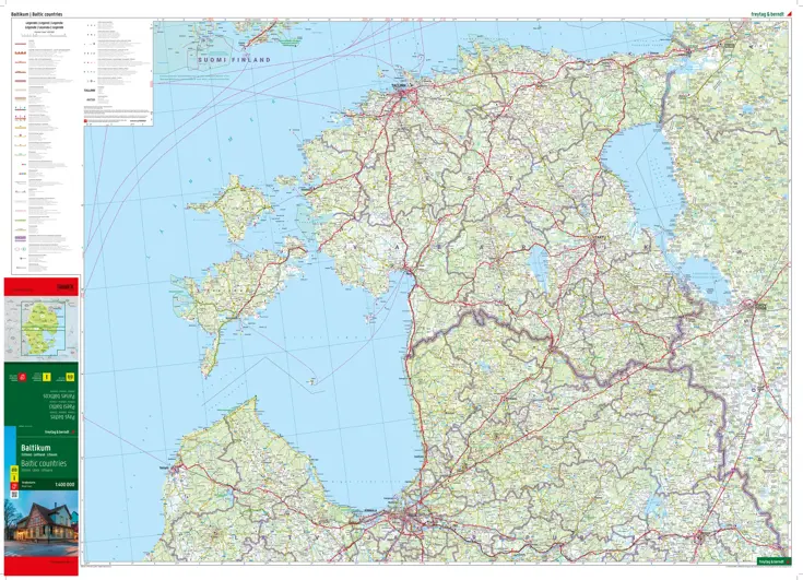 Wegenkaart Estland - Letland - Litouwen