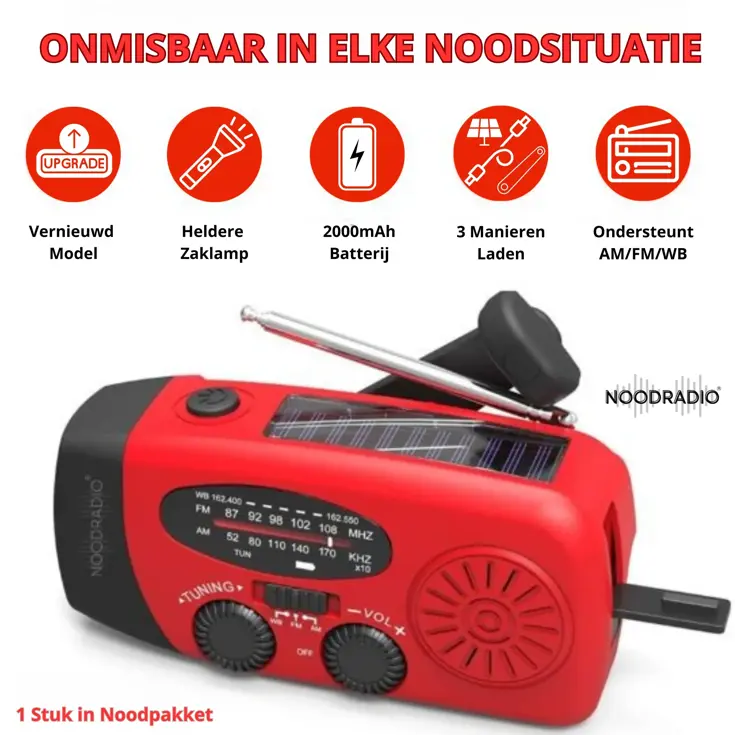 Noodpakket L met Powerbank-Noodradio-Waterfilter