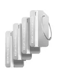 Aluminium kofferlabels – 4 stuks – Zilver