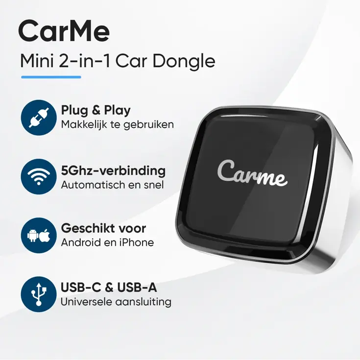 Mini 2-in-1 CarPlay & Android Auto Dongle V3