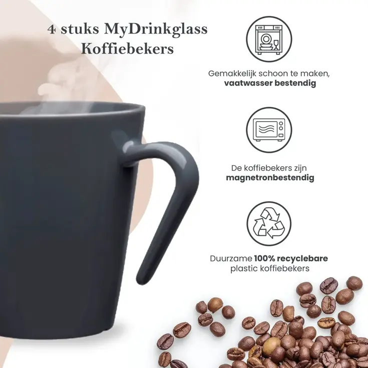 Camping Koffiebekers - 4 stuks – onbreekbaar