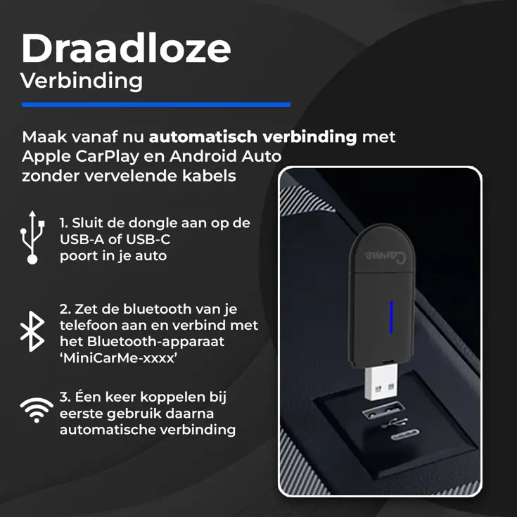 Mini 2-in-1 CarPlay & Android Auto Dongle